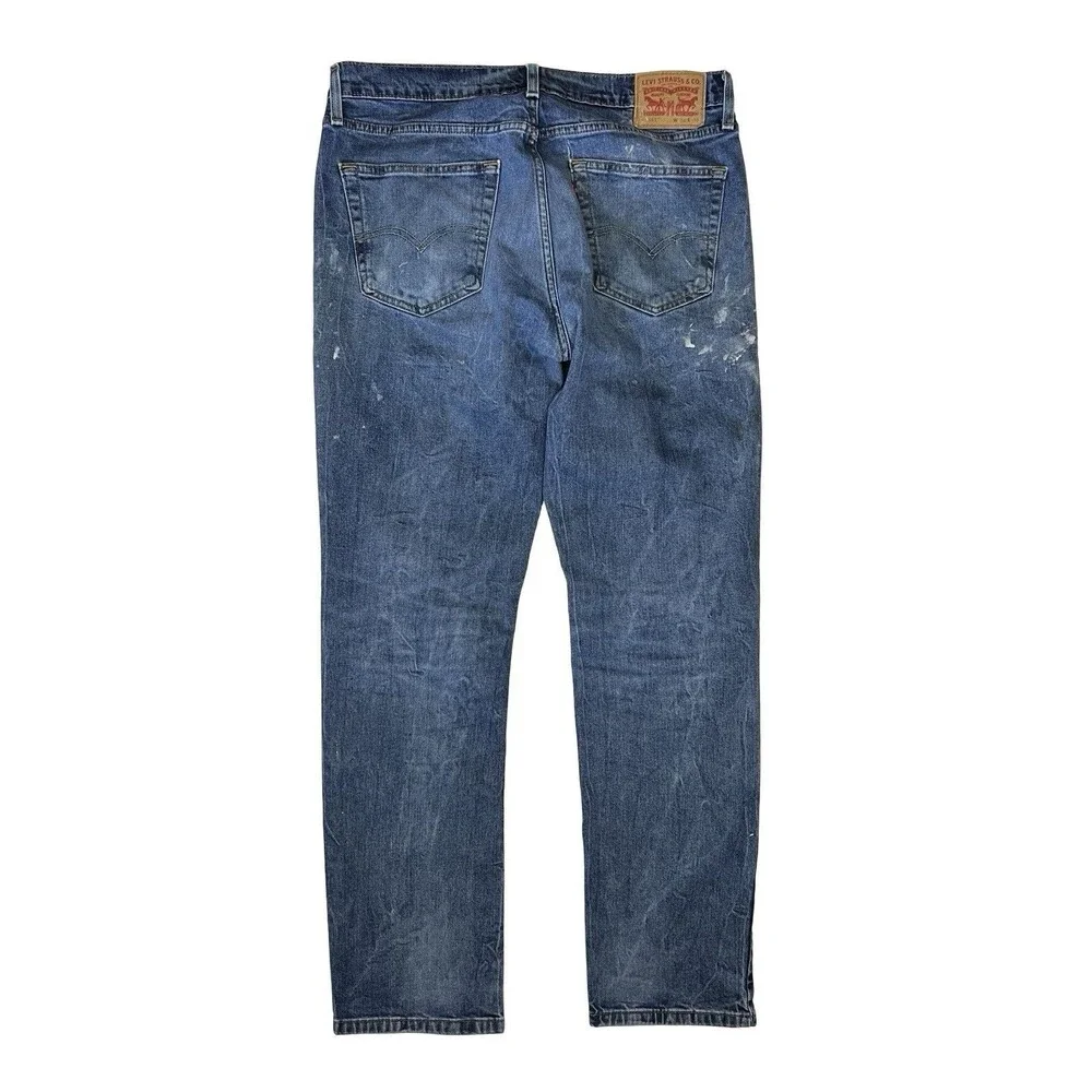 Levi's 541 Men’s Athletic Taper Stretch Denim Jeans Blue Paints Splatter 34x34